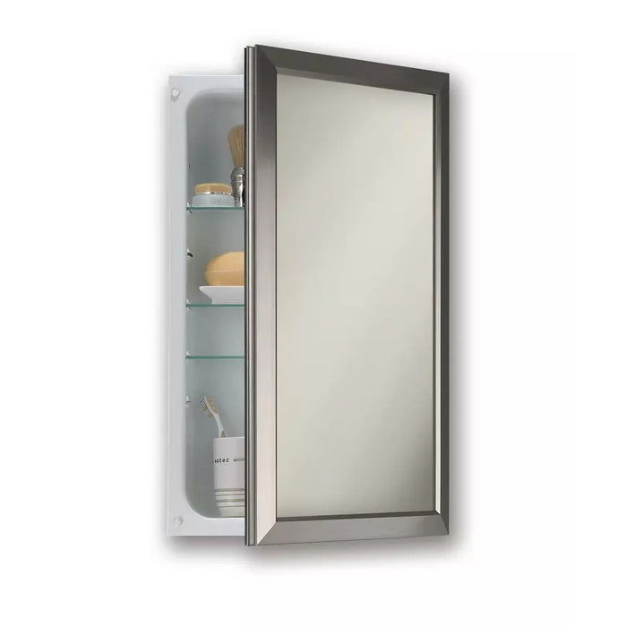 Rangaire Jensen 625N244SNC Hampton 15x25.5" Recessed Mount Medicine Cabinet in Satin Nickel with Mirror