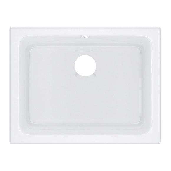 Rohl 6347-00 Allia 24" Fireclay Single Bowl Undermount Kitchen or Laundry Sink - White