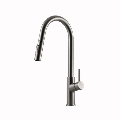 Houzer KEV-151-BN Kevali Series Brushed Nickel Single Handle Pull-Down Kitchen Faucet