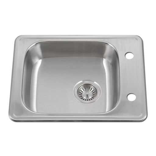 Houzer A2217-602-1 ADA Compliant 22" Stainless Steel Drop-in Topmount 2-Hole 6" Deep Single Bowl Kitchen Sink
