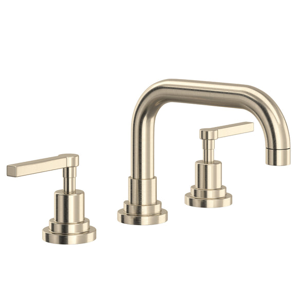 Rohl A2218LMSTN-2 Lombardia U-Spout Widespread Bathroom Faucet with Lever Handle in Satin Nickel
