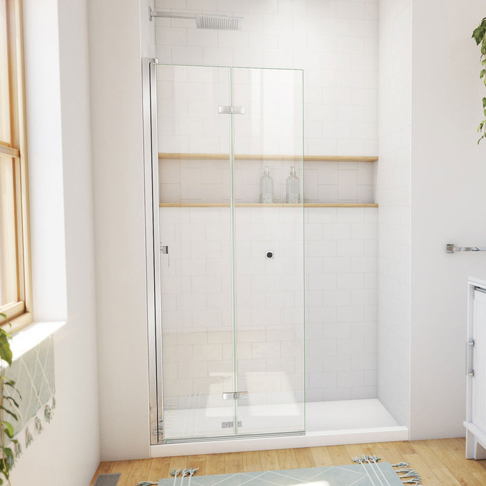 DreamLine SD-363072Q-01 Aqua-Q Fold 29 1/2" W x 72" H Frameless Bi-Fold Shower Door in Chrome