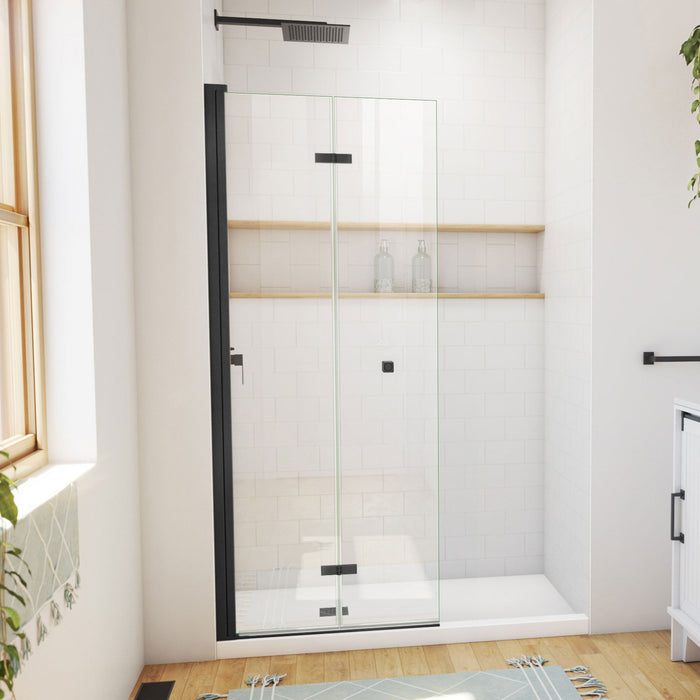 DreamLine SD-363072Q-09 Aqua-Q Fold 29 1/2" W x 72" H Frameless Bi-Fold Shower Door in Satin Black