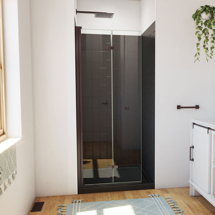 DreamLine DL-6527QC-88-06 Aqua-Q Fold 32" D x 32" W x 76 3/4" H Frameless Bi-Fold Shower Door in Oil Rubbed Bronze with Black Kit