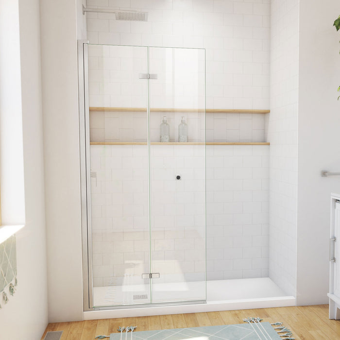 DreamLine SD-363472Q-04 Aqua-Q Fold 33 1/2" W x 72" H Frameless Bi-Fold Shower Door in Brushed Nickel