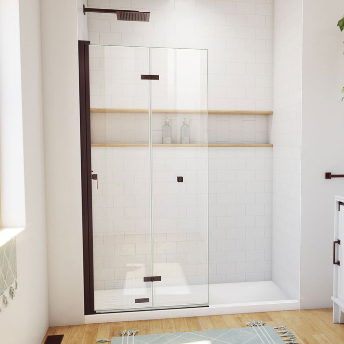 DreamLine SD-363472Q-06 Aqua-Q Fold 33 1/2" W x 72" H Frameless Bi-Fold Shower Door in Oil Rubbed Bronze