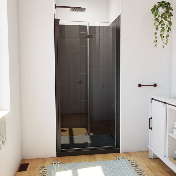 DreamLine DL-6526QC-88-06 Aqua-Q Fold 36" D x 36" W x 76 3/4" H Frameless Bi-Fold Shower Door in Oil Rubbed Bronze with Black Kit