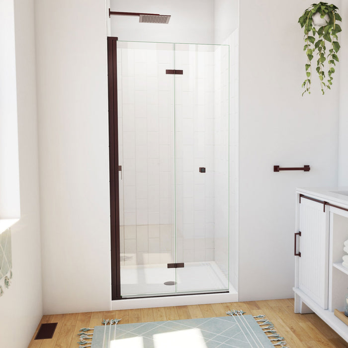 DreamLine DL-6526QC-06 Aqua-Q Fold 36" D x 36" W x 76 3/4" H Frameless Bi-Fold Shower Door in Oil Rubbed Bronze with White Kit