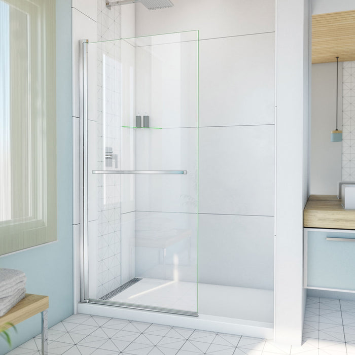DreamLine SD-373472Q-01 Aqua-Q Swing 33 1/2" W x 72" H Frameless Shower Door in Chrome