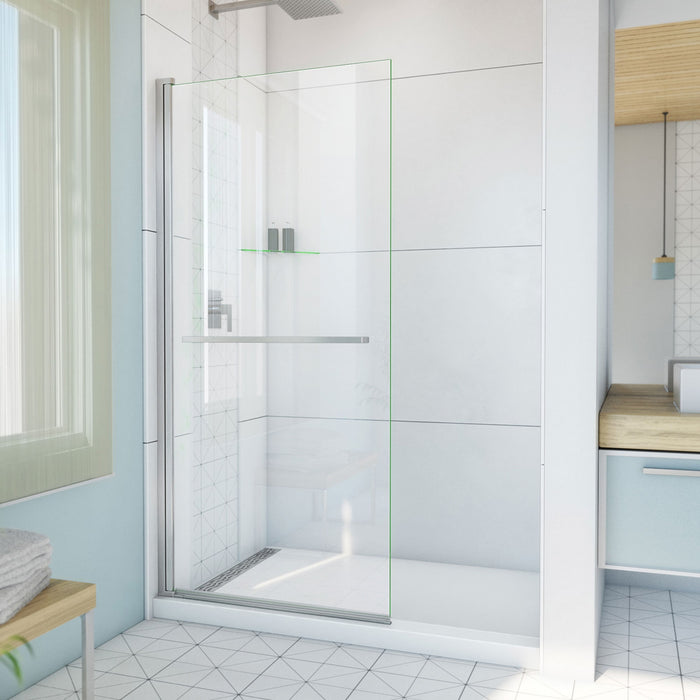 DreamLine SD-373472Q-04 Aqua-Q Swing 33 1/2" W x 72" H Frameless Shower Door in Brushed Nickel