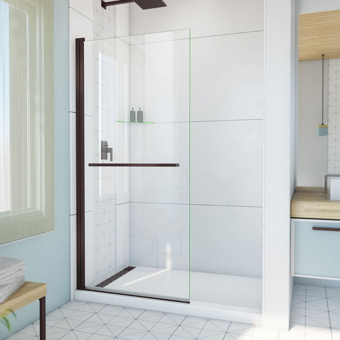 DreamLine SD-373472Q-06 Aqua-Q Swing 33 1/2" W x 72" H Frameless Shower Door in Oil Rubbed Bronze