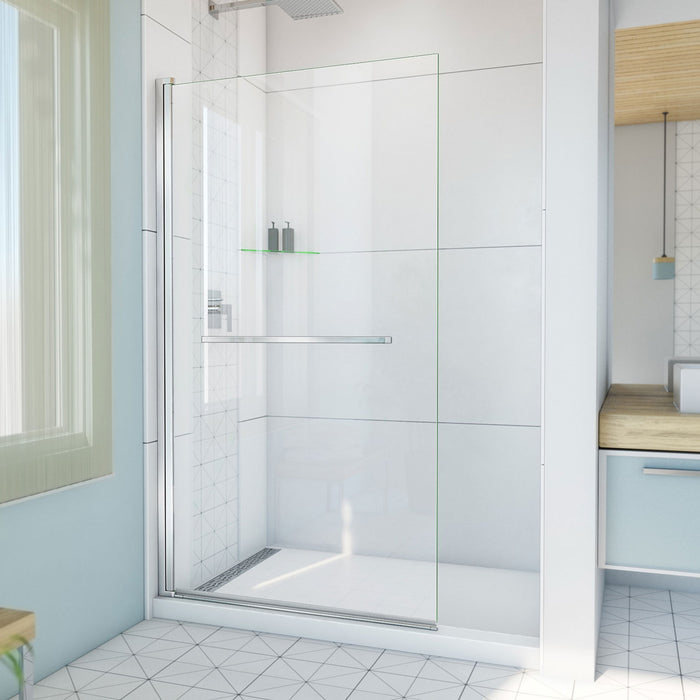 DreamLine SD-374072Q-01 Aqua-Q Swing 39 1/2" W x 72" H Frameless Shower Door in Chrome