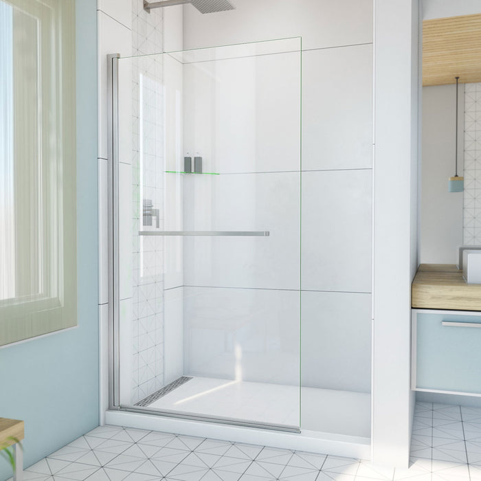 DreamLine SD-374072Q-04 Aqua-Q Swing 39 1/2" W x 72" H Frameless Shower Door in Brushed Nickel