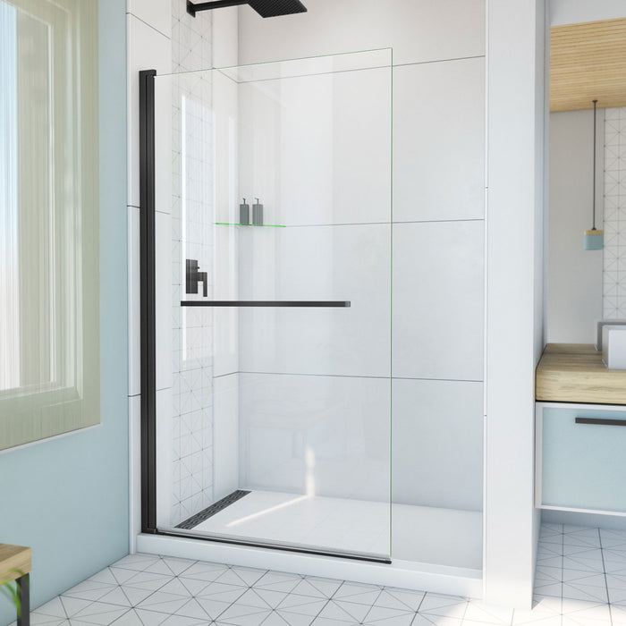 DreamLine SD-374072Q-09 Aqua-Q Swing 39 1/2" W x 72" H Frameless Shower Door in Satin Black