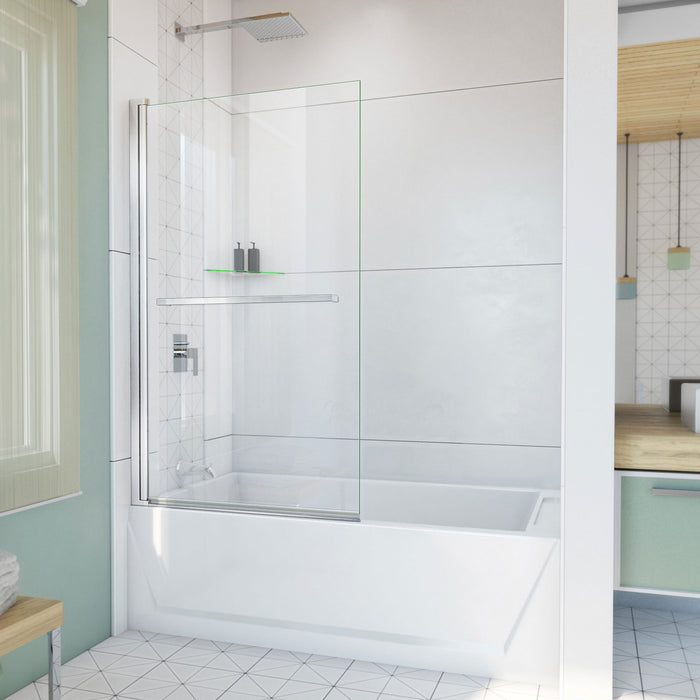 DreamLine SD-373458Q-01 Aqua-Q Swing 34" W x 58" H Frameless Tub Door in Chrome