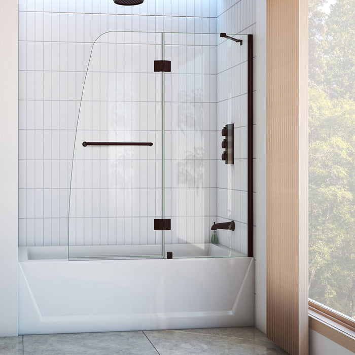 Dreamline SHDR-3148586-06 Aqua 48"W x 58"H Frameless Hinged Tub Door in Oil Rubbed Bronze