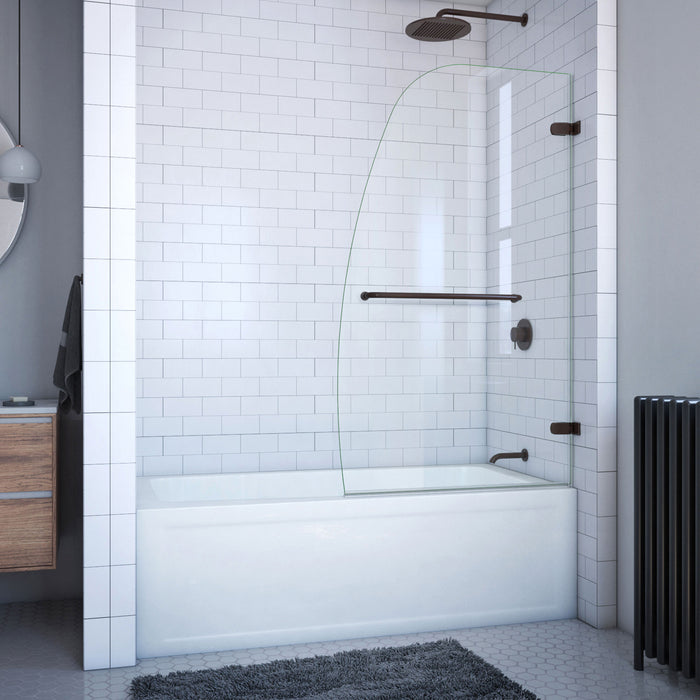 Dreamline SHDR-3534586-06 Aqua Uno 34"W x 58"H Frameless Hinged Tub Door in Oil Rubbed Bronze