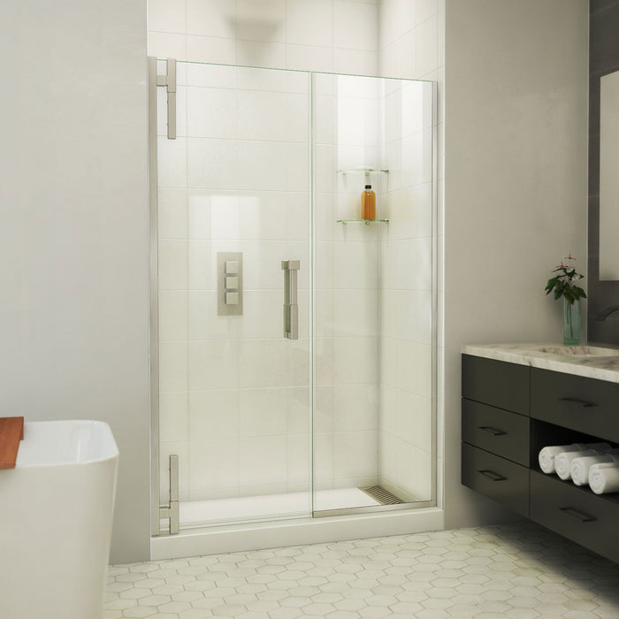 DreamLine SDAD485720VXX04 Ascend Frameless Pivot Shower Door in Brushed Nickel