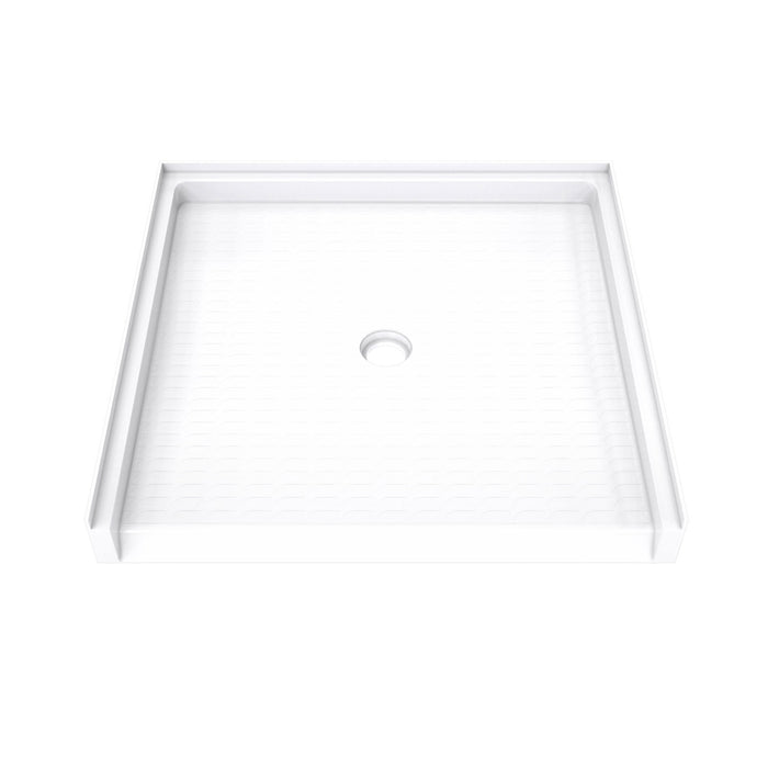 DreamLine B1DS3738LTC0001 DreamStone Center Drain Single Threshold Shower Base in White