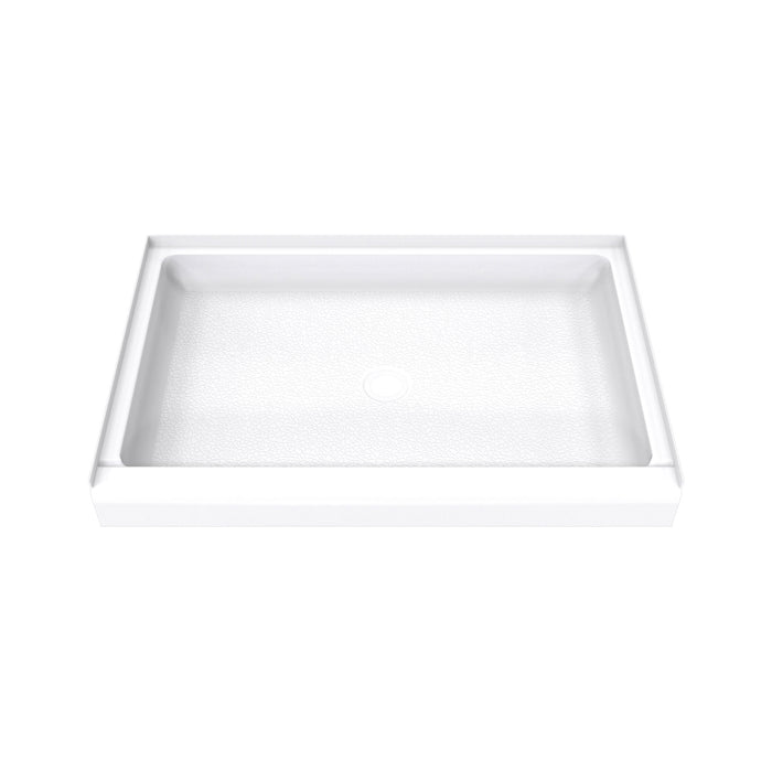 DreamLine B1DS4832XXC0001 DreamStone Center Drain Single Threshold Shower Base in White