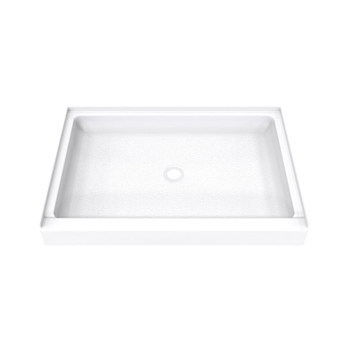 DreamLine B1DS4834XXC0001 DreamStone Center Drain Single Threshold Shower Base in White