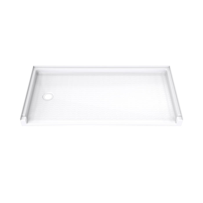 DreamLine B1DS6030LTL0001 DreamStone Left Drain Single Threshold Shower Base in White
