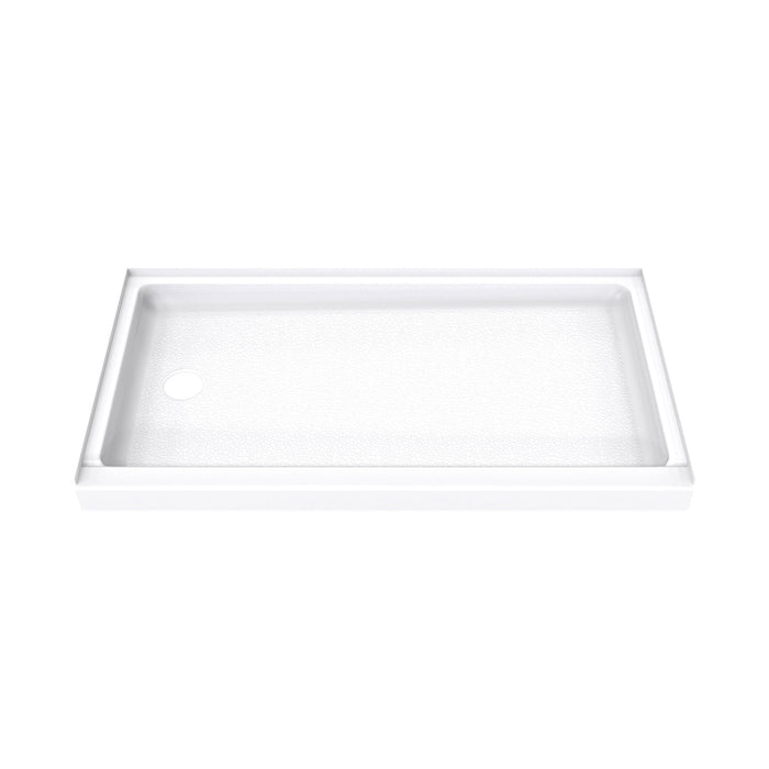 DreamLine B1DS6032XSL0001 DreamStone Left Drain Single Threshold Shower Base in White