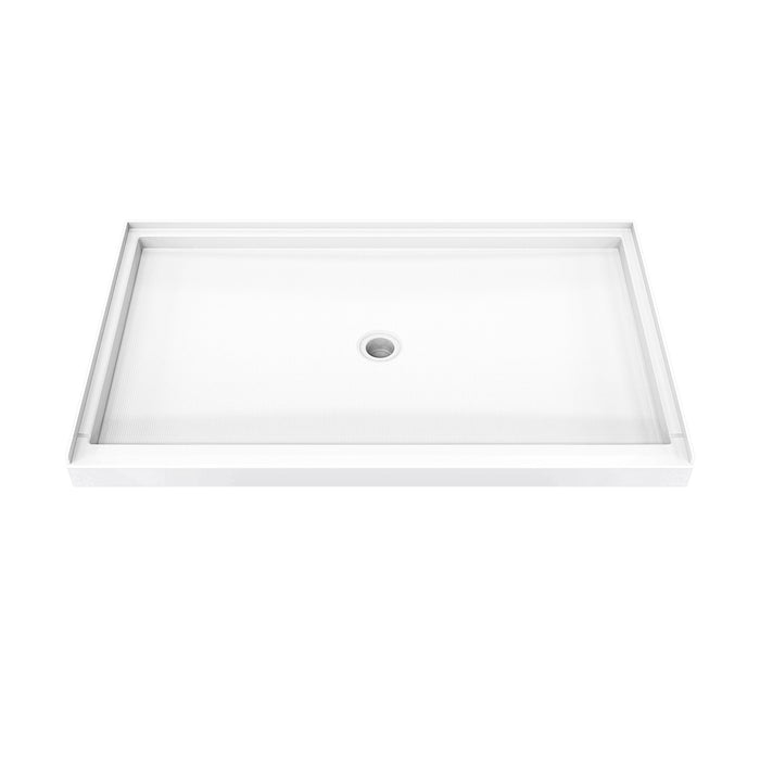 DreamLine B1DS6036XXC0001 DreamStone Center Drain Single Threshold Shower Base in White