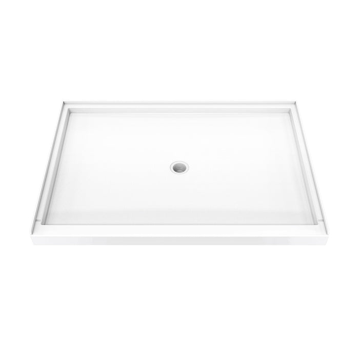 DreamLine B1DS6042XXC0001 DreamStone Center Drain Single Threshold Shower Base in White