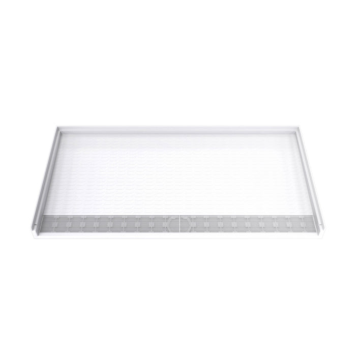 DreamLine B1DS6234TDF0001 DreamStone Front Drain Single Threshold Shower Base in White