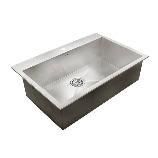 Houzer BLS-3322 Bellus 33" Stainless Steel Drop-in Topmount 1-Hole Single Bowl Kitchen Sink