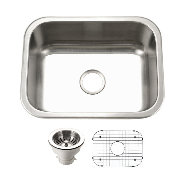 Houzer BSS-2309 Belleo 23" Stainless Steel Drop-in Topmount Single Bowl Kitchen Sink