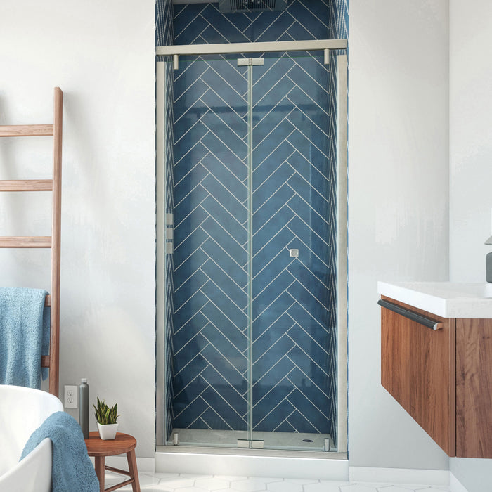 DreamLine SHDR-4536741-04 Butterfly-S 34-35 1/2" W x 74" H Semi-Frameless Sliding Bi-Fold Shower Door in Brushed Nickel