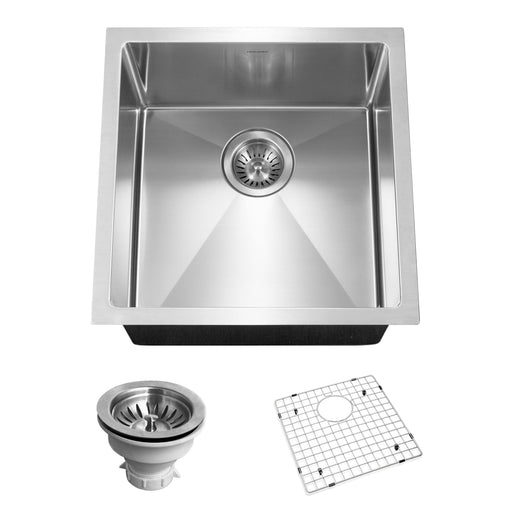 Houzer CNR-1700 Savior 17" Stainless Steel Undermount Medium Bowl Kitchen Bar Sink