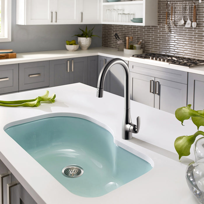 Houzer CORPD-569-PC Cora Series Polished Chrome Single Handle Pull-Down Kitchen Faucet