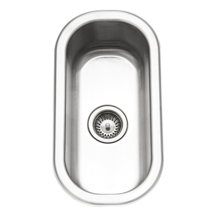 Houzer CS-1105-1 Club 10" Stainless Steel Undermount Compact Single Bowl Bar Sink