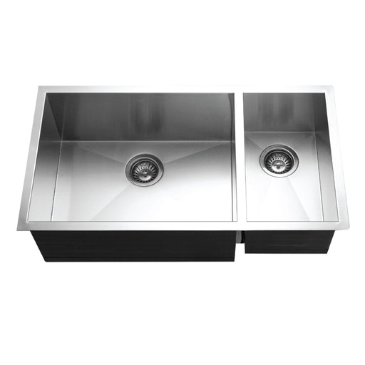 Houzer CTO-3370SR Contempo 33" Stainless Steel Undermount 70/30 Double Right Prep Bowl Kitchen Sink