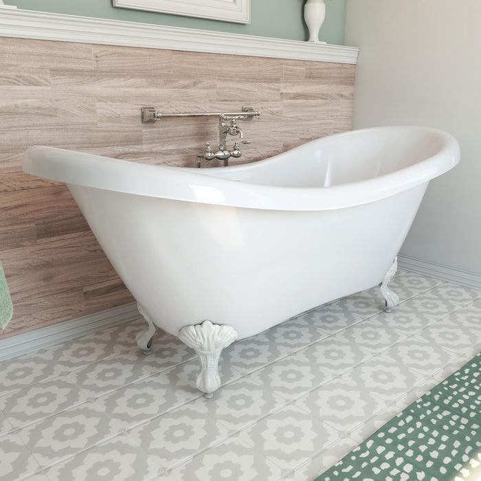 DreamLine BTCP6928HFXXC00 Chesapeake 69" x 31" Acrylic Freestanding Bathtub with White Finish
