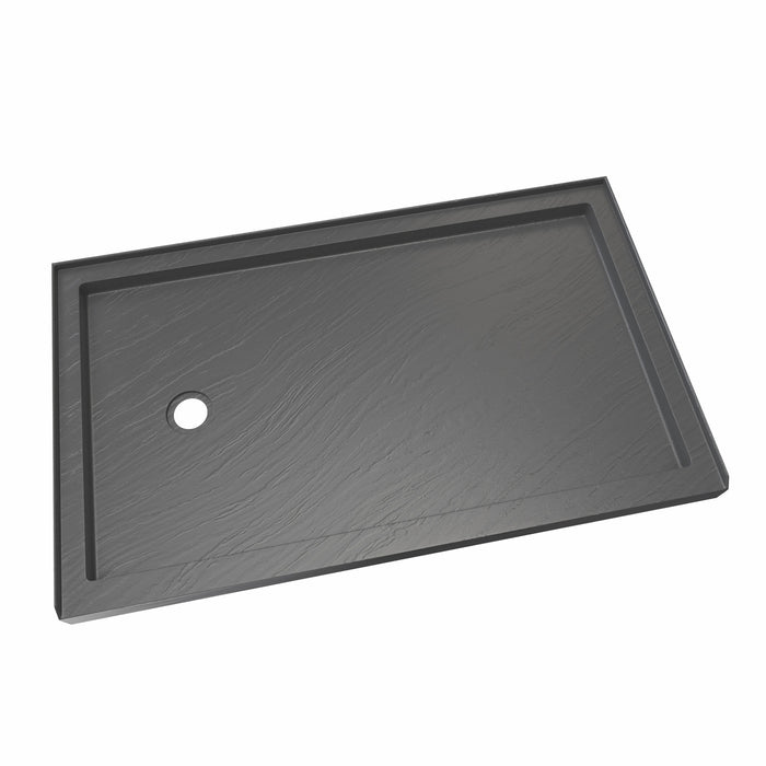 DreamLine DLT-1132601-T44 SlimLine Left Drain Single Threshold Shower Base in Slate Gray