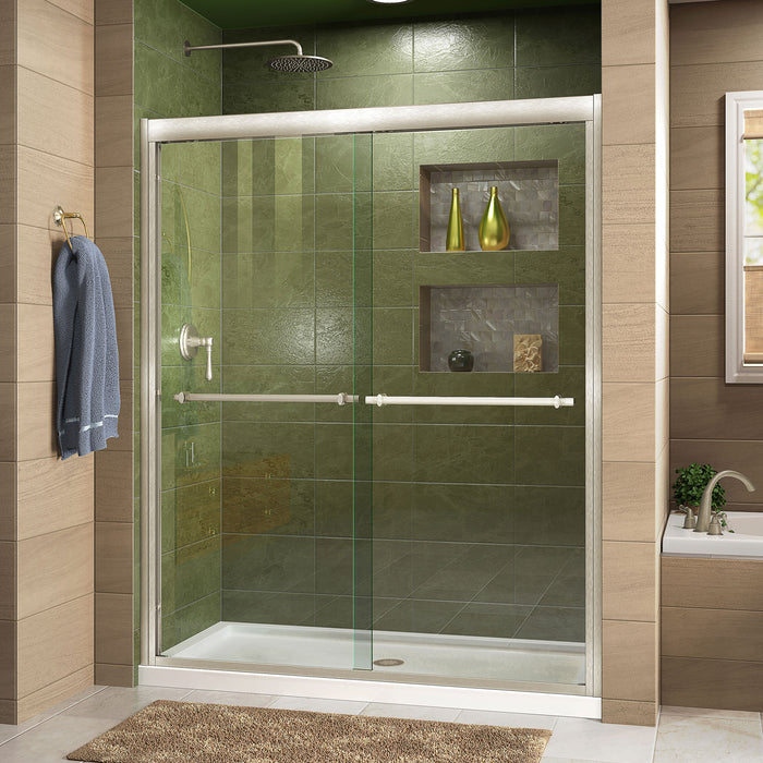 DreamLine SHDR-1248728-04 Duet 44-48"W x 72"H Semi-Frameless Bypass Sliding Shower Door in Brushed Nickel