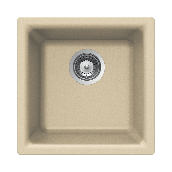 Houzer E-100 SAND Quartztone 16" Sand Granite Composite Topmount or Undermount Single Bowl Bar Sink