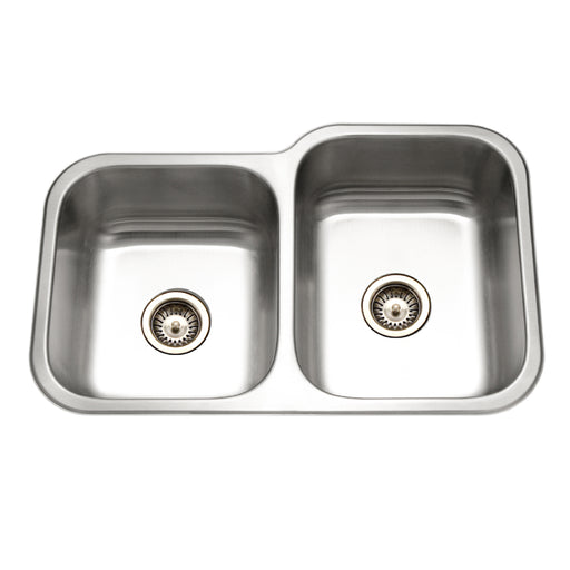 Houzer EC-3208SL-1 Elite 32" Stainless Steel Undermount 60/40 Double Bowl Kitchen Sink