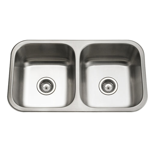 Houzer ED-3108-1 Elite 31" Stainless Steel Undermount 50/50 Double Bowl Kitchen Sink