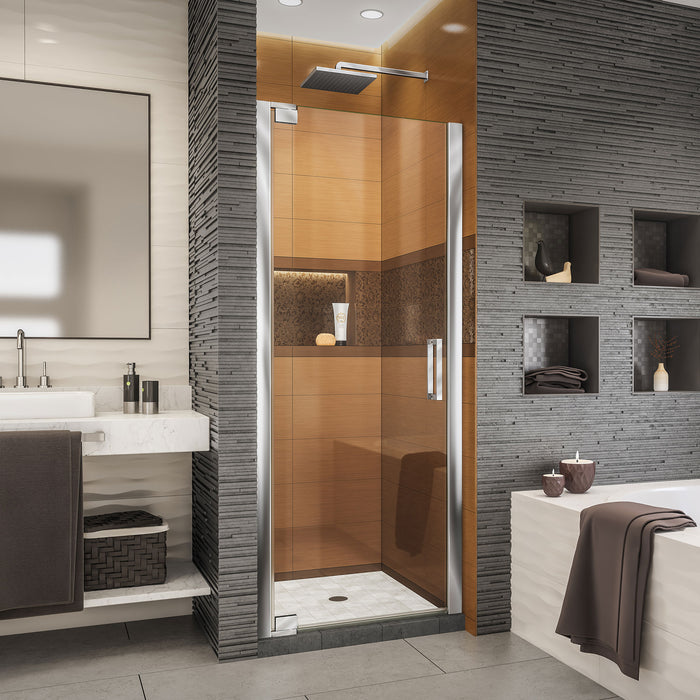 DreamLine SHDR-4325000-01 Elegance-LS 25 1/4 - 27 1/4"W x 72"H Frameless Pivot Shower Door in Chrome