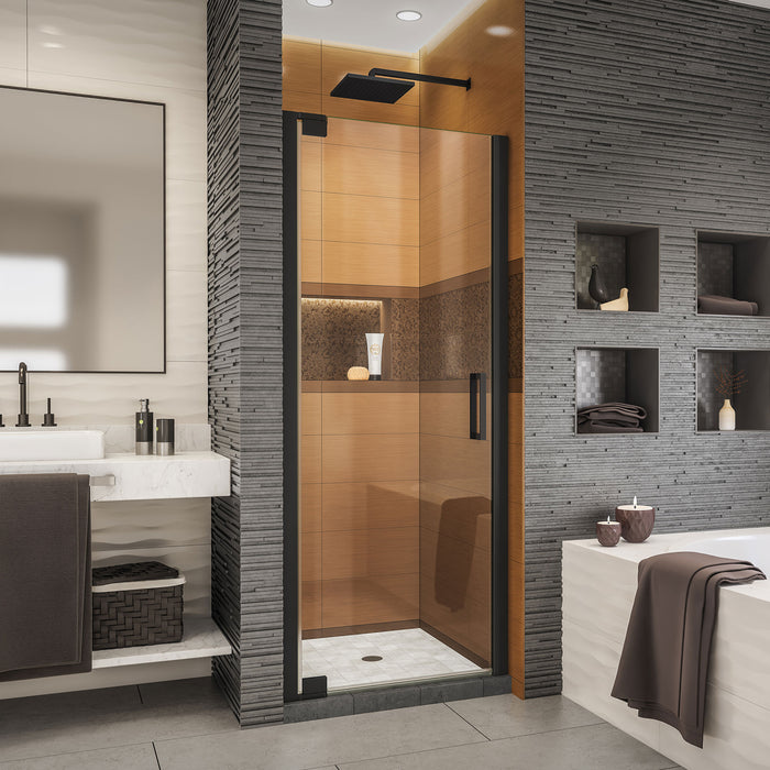 DreamLine SHDR-4325000-09 Elegance-LS 25 1/4 - 27 1/4"W x 72"H Frameless Pivot Shower Door in Satin Black