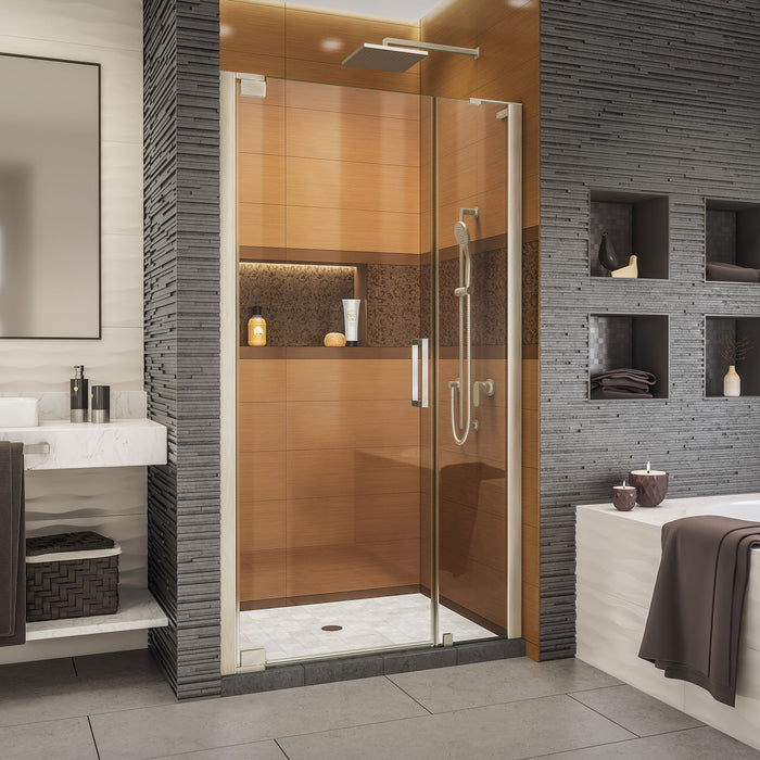 DreamLine SHDR-4332120-04 Elegance-LS 42 1/4 - 44 1/4"W x 72"H Frameless Pivot Shower Door in Brushed Nickel