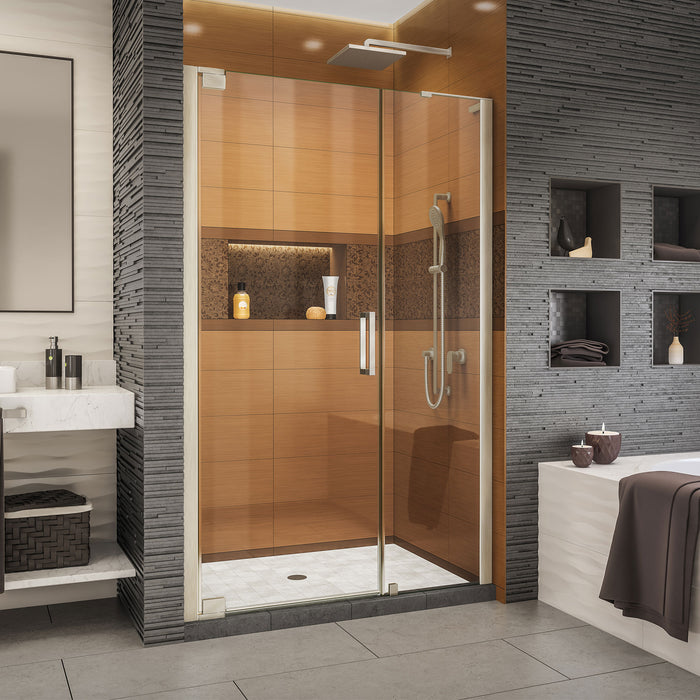 DreamLine SHDR-4332180-04 Elegance-LS 48 1/4 - 50 1/4"W x 72"H Frameless Pivot Shower Door in Brushed Nickel