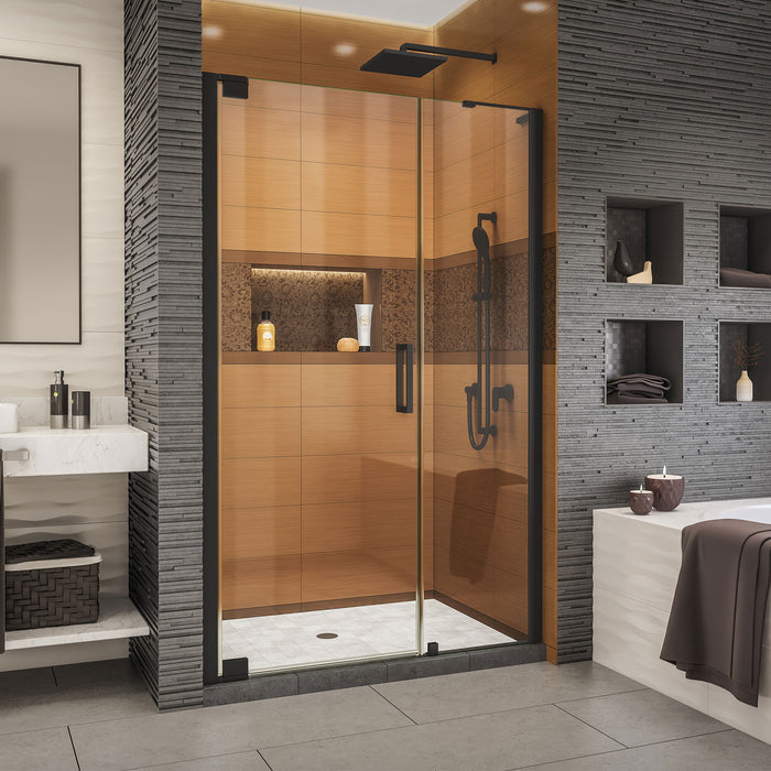DreamLine SHDR-4332180-09 Elegance-LS 48 1/4 - 50 1/4"W x 72"H Frameless Pivot Shower Door in Satin Black