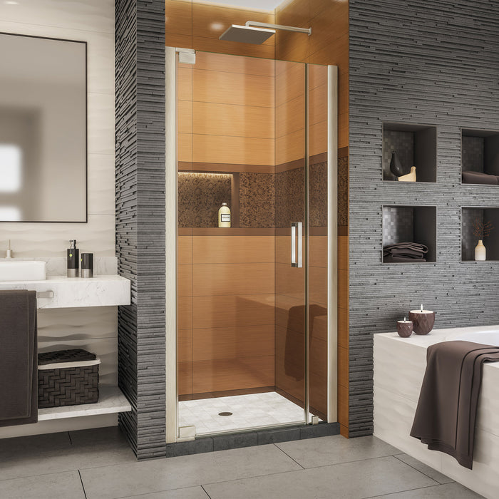 DreamLine SHDR-4330060-04 Elegance-LS 34 1/2 - 36 1/2"W x 72"H Frameless Pivot Shower Door in Brushed Nickel