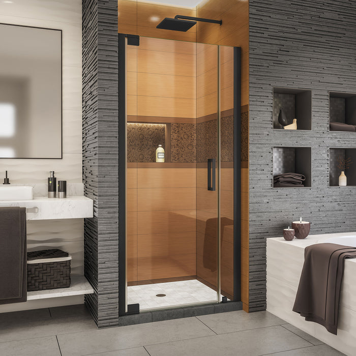DreamLine SHDR-4328060-09 Elegance-LS 32 3/4 - 34 3/4"W x 72"H Frameless Pivot Shower Door in Satin Black